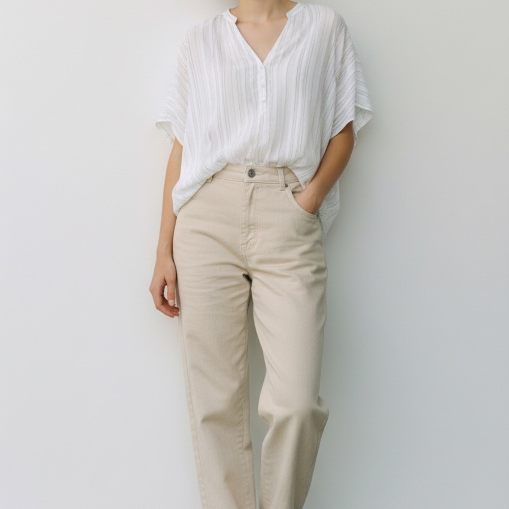 Hester and orchid White Striped Women's Top 1x